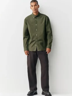 vert foncé - Ajustement régulier - Chemise Oxford à manches longues
