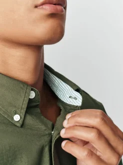 vert foncé - Ajustement régulier - Chemise Oxford à manches longues