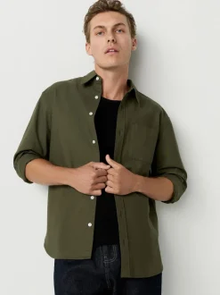 vert foncé - Ajustement régulier - Chemise Oxford à manches longues