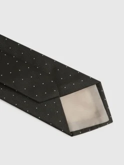 vert foncé - Cravate à pois en soie Reiss Liam