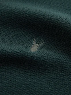 vert foncé - Logo cerf - Pull N.Premium Coupe classique 100% Coton Premium à fermeture éclair