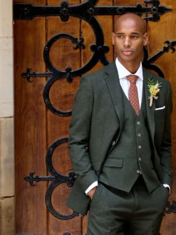 vert foncé - Skopes Jude Tweed Coupe sur mesure Suit Gilet