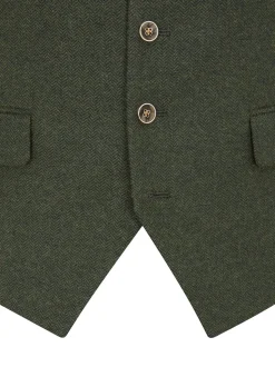 vert foncé - Skopes Jude Tweed Coupe sur mesure Suit Gilet