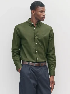 vert foncé - Slim Fit (Slim Fit) - Chemise Oxford à manches longues