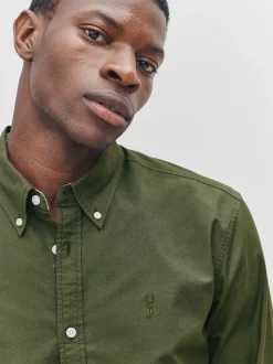 vert foncé - Slim Fit (Slim Fit) - Chemise Oxford à manches longues