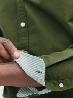 vert foncé - Slim Fit (Slim Fit) - Chemise Oxford à manches longues