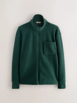 vert foncé - Zippé sur toute la longueur - Polaire en peau de mouton