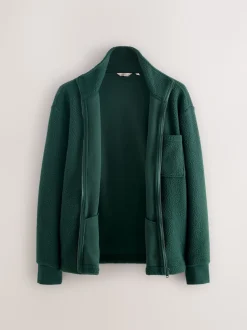 vert foncé - Zippé sur toute la longueur - Polaire en peau de mouton