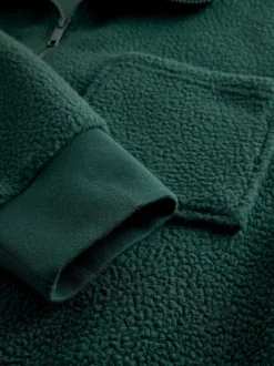 vert foncé - Zippé sur toute la longueur - Polaire en peau de mouton