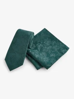Vert forêt - Ajusté - Tie Et Pocket Square Set
