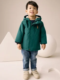Vert forêt - Parka imperméable doublée de borg (3mois-7ans)