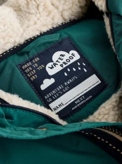 Vert forêt - Parka imperméable doublée de borg (3mois-7ans)