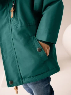 Vert forêt - Parka imperméable doublée de borg (3mois-7ans)