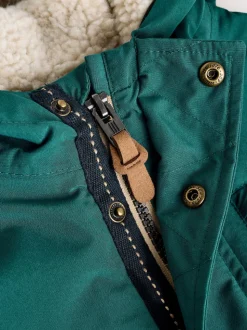 Vert forêt - Parka imperméable doublée de borg (3mois-7ans)