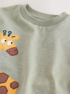 Vert girafe - T-shirt appliqué Manches courtes (3mths-7yrs)