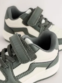 Vert kaki - Baskets à lacets élastiques à fermeture tactile