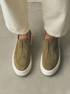 Vert kaki - Baskets Signature en cuir à plateforme compensée épaisse