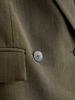 Vert kaki - Blazer croisé décontracté