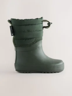 Vert kaki - Bottes de pluie à poignets matelassés