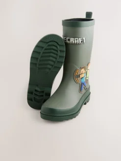 Vert kaki - Bottes en caoutchouc Minecraft