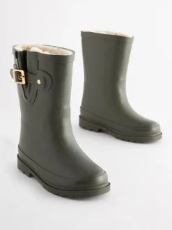 Vert kaki - Bottes en caoutchouc avec doublure chaude