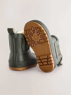 Vert kaki - Bottines en caoutchouc avec doublure chaude