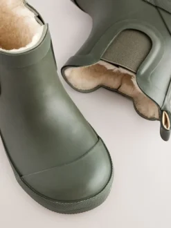 Vert kaki - Bottines en caoutchouc avec doublure chaude