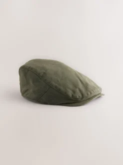Vert kaki - Casquette plate en toile cirée