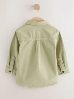 Vert kaki - Ensemble chemise et t-shirt à manches longues (3mois-7ans)