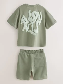 Vert kaki - Ensemble t-shirt et short en molleton smALLSAINTS Orlando