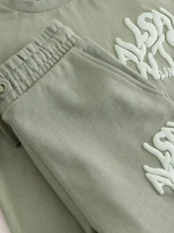 Vert kaki - Ensemble t-shirt et short en molleton smALLSAINTS Orlando