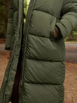 Vert kaki - Manteau long rembourré imperméable