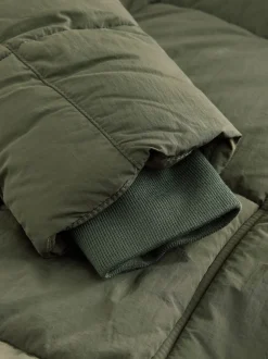 Vert kaki - Manteau long rembourré imperméable