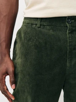 Vert kaki - Pantalon à taille élastiquée en coton riche en coton coupe régulière