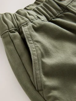 Vert kaki - Pantalon cargo en coton tissé en sergé (3-16ans)
