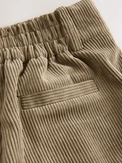 Vert kaki - Pantalon large en velours côtelé