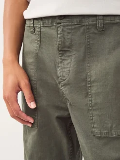 Vert kaki - Pantalons Authentiques riches en Coton Extensible