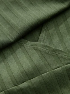 Vert kaki - Robe de grossesse à manches longues et allaitement