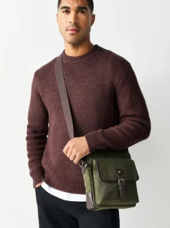 Vert kaki - Sac à bandoulière en coton ciré