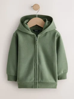 Vert kaki - Sweat à capuche zippé (3mths-7yrs)