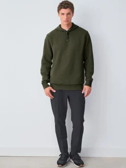 Vert kaki - Sweat à capuche texturé