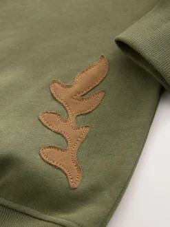 Vert kaki - Sweat-shirt avec détails appliqués