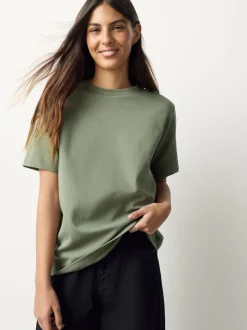 Vert kaki - T-shirt Manche courte Col ras du cou lourd