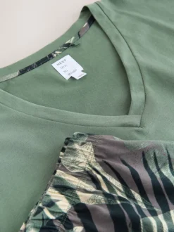 Vert kaki palmier - Ensemble pyjama short