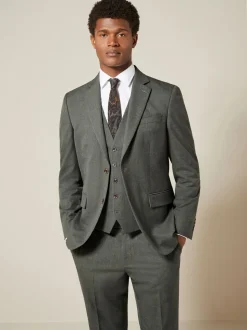 Vert marron - Slim Fit (Slim Fit) - Veste de costume stretch Motionflex