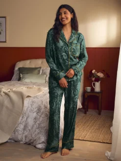 Vert émeraude - Pyjama Laura Ashley Josette boutonné