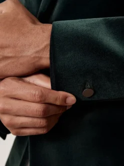 Vert émeraude - Reiss Apsara Blazer en velours à boutonnage simple habillé