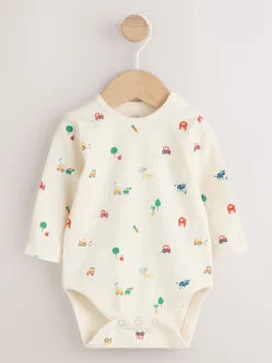 Vert motif ferme - Ensemble salopette et body en velours côtelé (0mois-2ans)