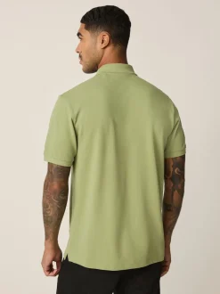 Vert mousse - Ajustement régulier - Polo Manches courtes Pique