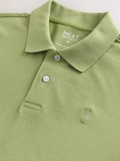 Vert mousse - Ajustement régulier - Polo Manches courtes Pique